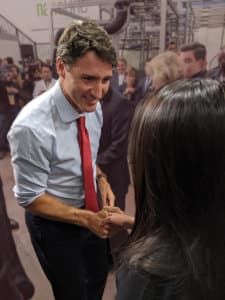Daphne meeting Prime Minister Justin Trudeau